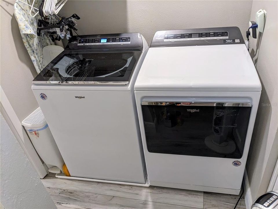 Currently Washer and Dryer are conveniently upstairs for clothes, towels, and sheets but could be hooked up down stairs in 'mud' room next to Garage.