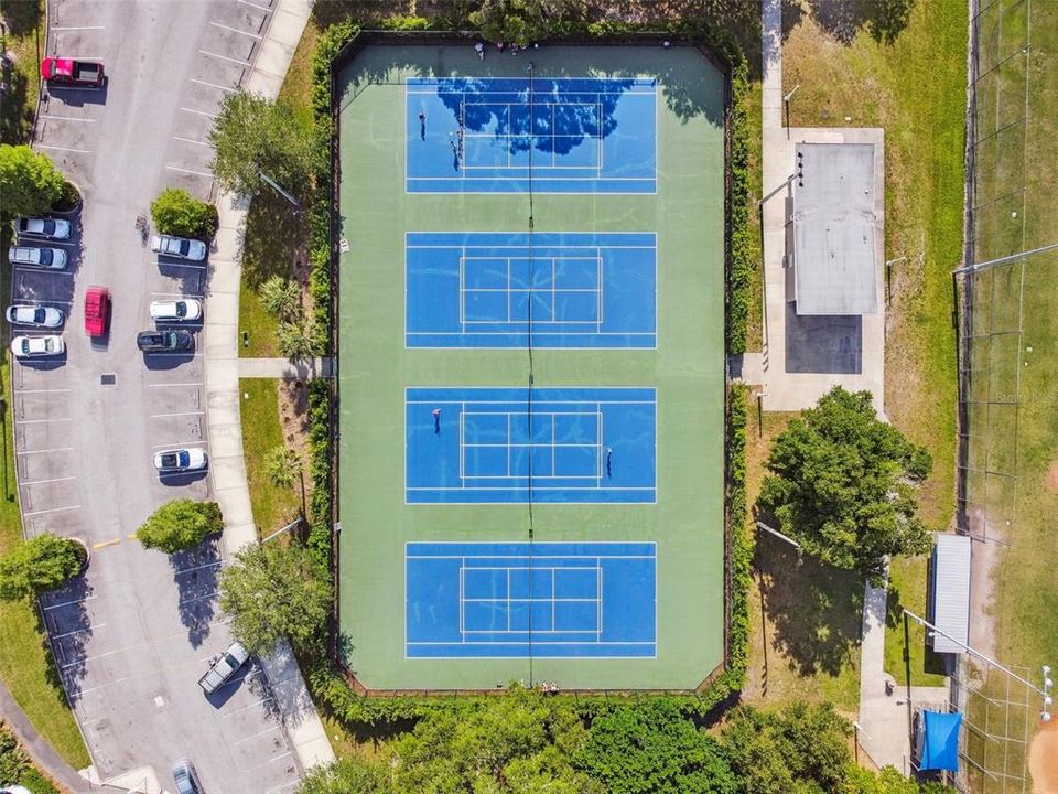Tennis courts.... Or maybe they are pickle ball...not sure
