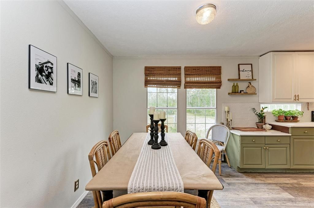 Dining area off of the kitchen.