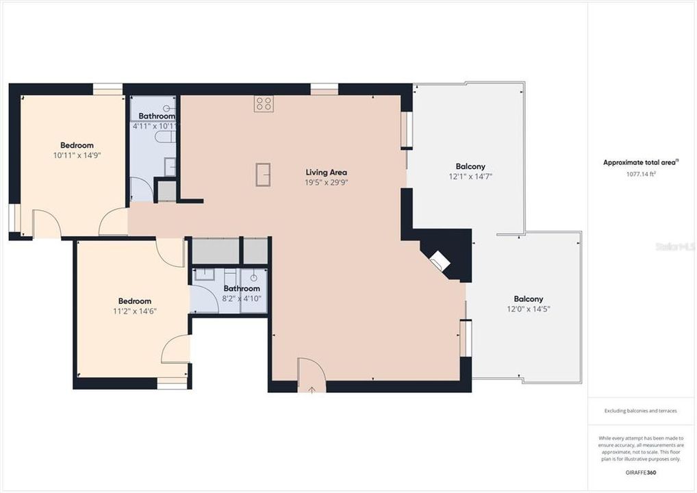 Floor Plan of this 2/2