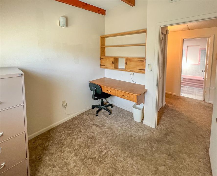 Bedroom 3. It is believed that the builder used this built in desk as his office when the neighborhood was being developed.