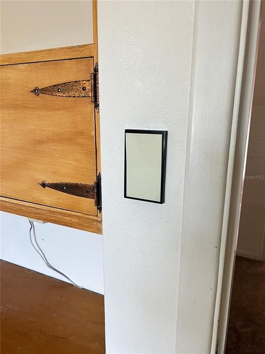 These retro light switches are seen in various rooms throughout the home.