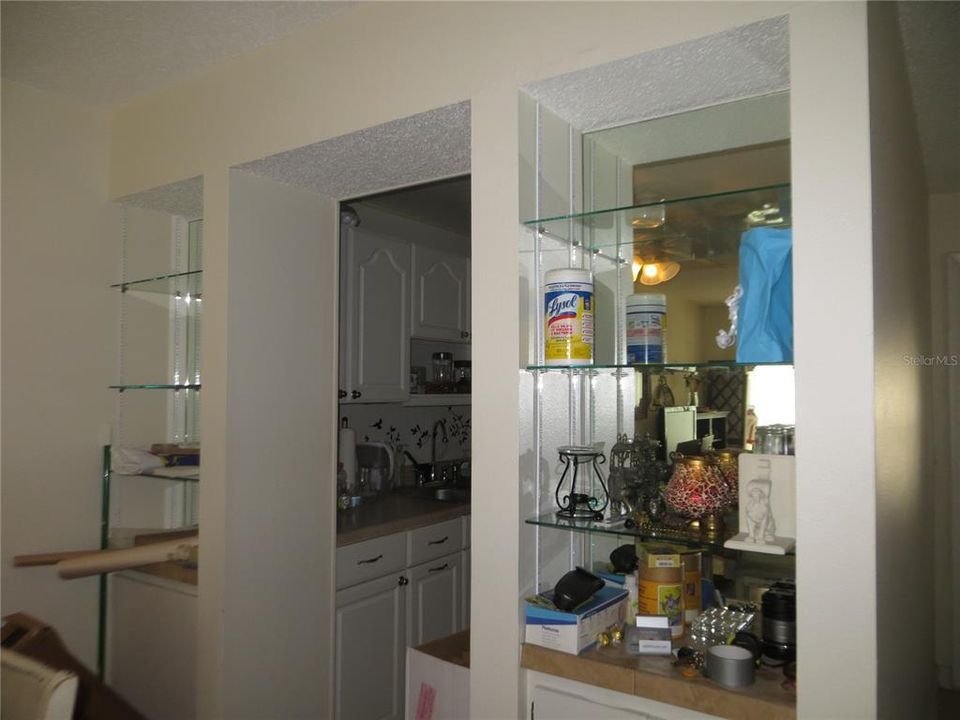 A built in display for your special items...this separated the dining area and the kitchen.