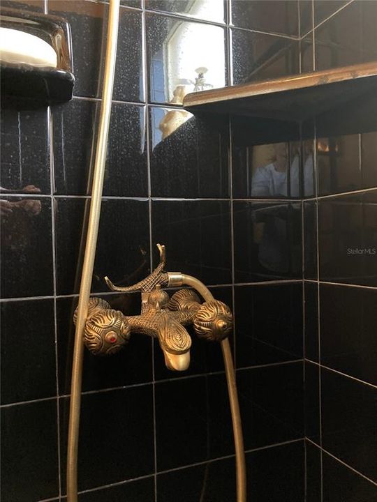 Unique Brass Fixtures in Bathroom 2