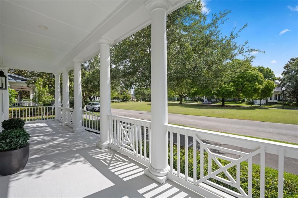 Front porch overlooks the serene park