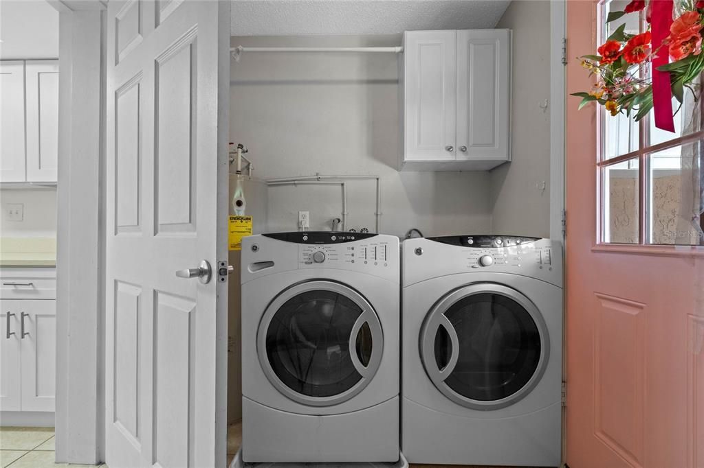 Laundry room is off the kitchen and the washer and dryer are included!