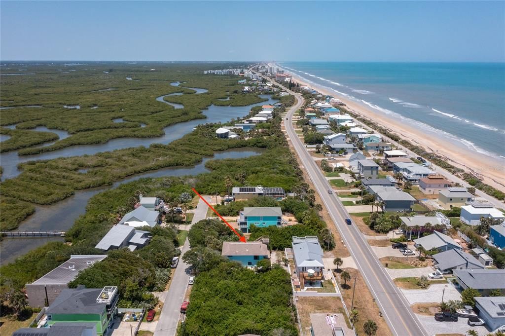 Aerial Beach & River View