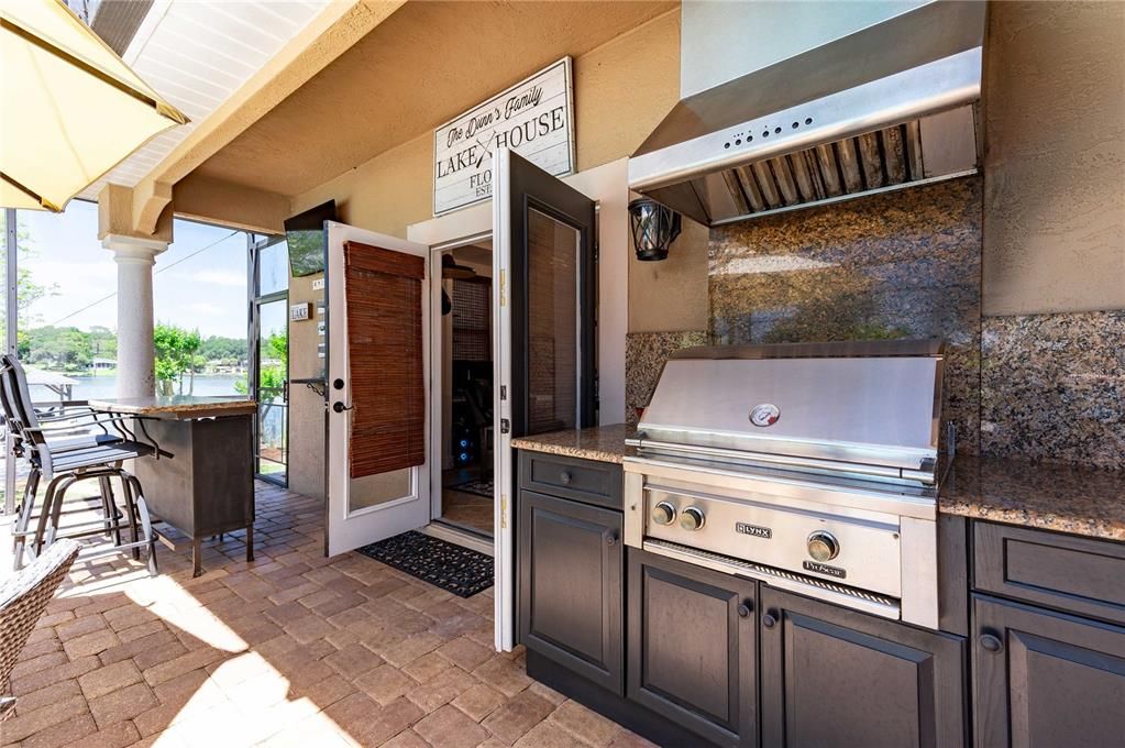 Outdoor kitchen area.