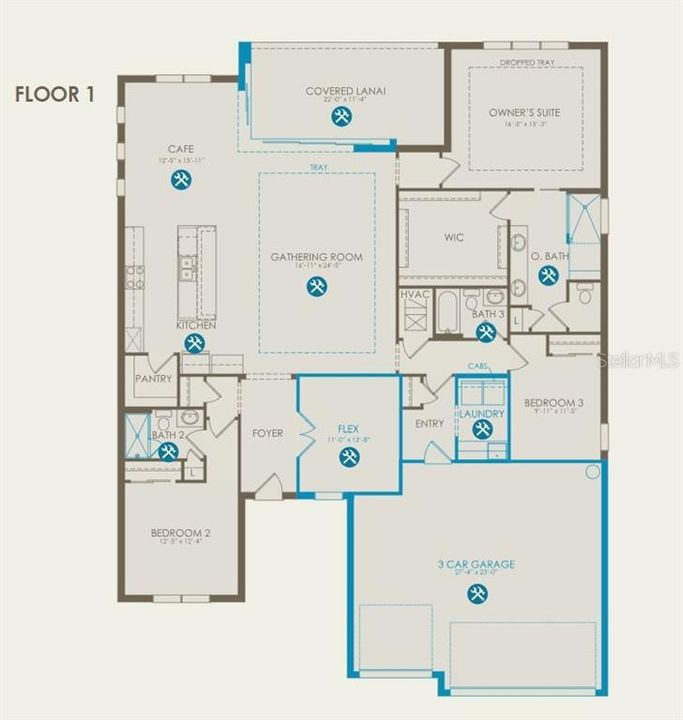 Floor plan with structural options