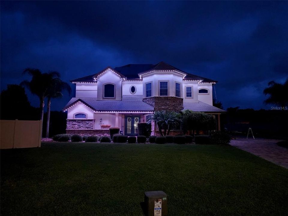 AMAZING EXTERIOR LIGHTING WITH SEVERAL COLORS...VIEW IS WARM WHITE LIGHT! STUNNING ESTATE!