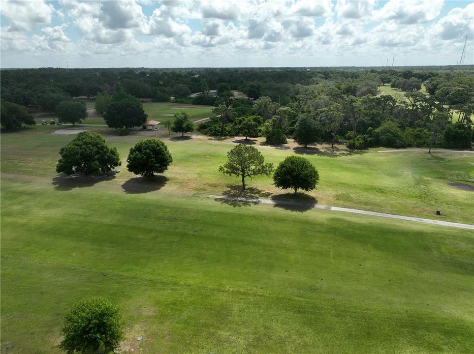golf course behind house