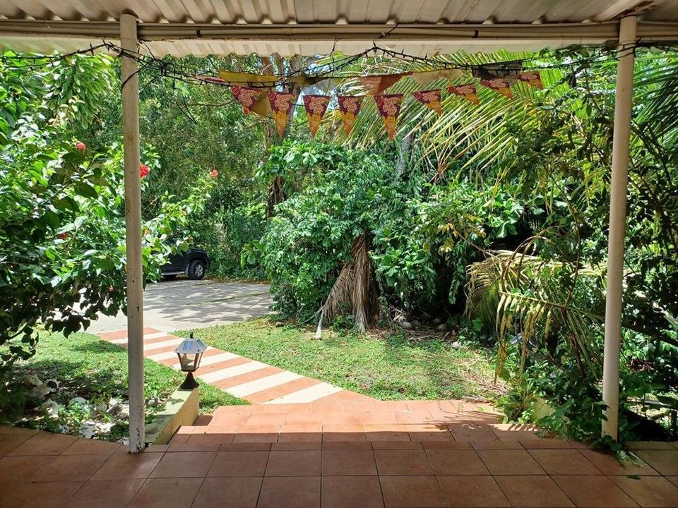 view looking out from outdoor living space