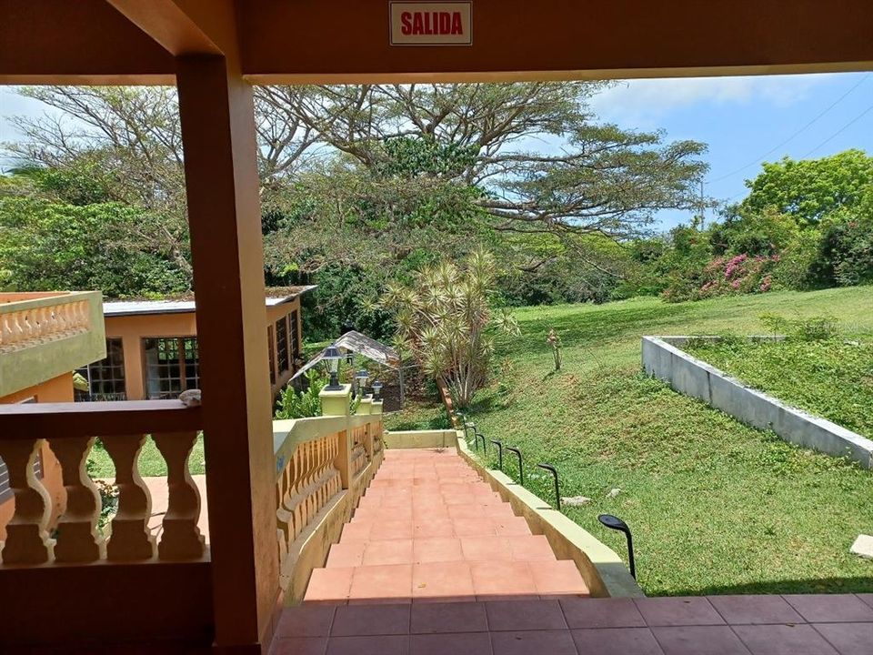 stairs down from guestrooms