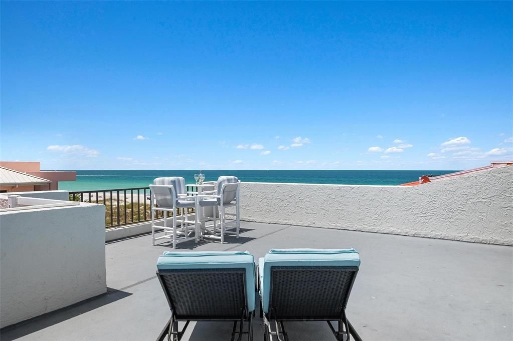 Private roof top deck for unit #203 with  views of the gulf of Mexico
