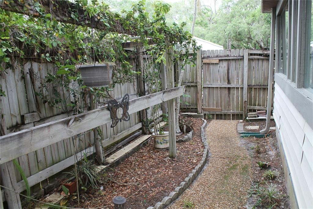 Side yard with room for a garden