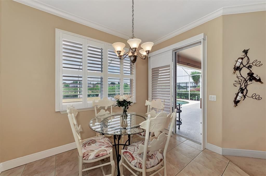 Breakfast Nook with Plantation Shutters