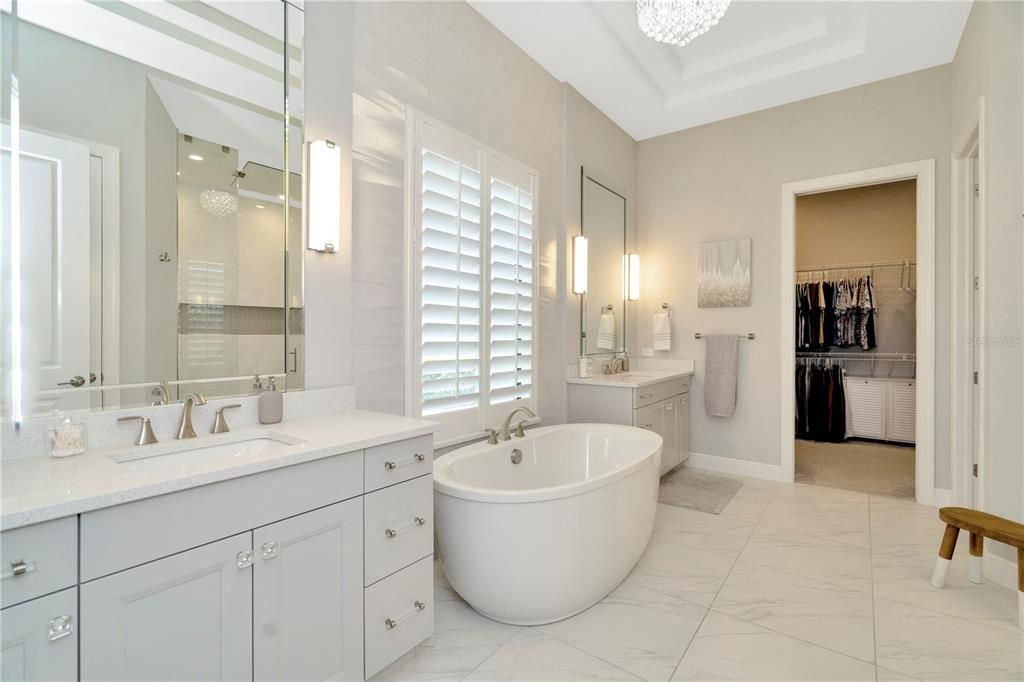 Large Owner's Bathroom with free-standing tub.