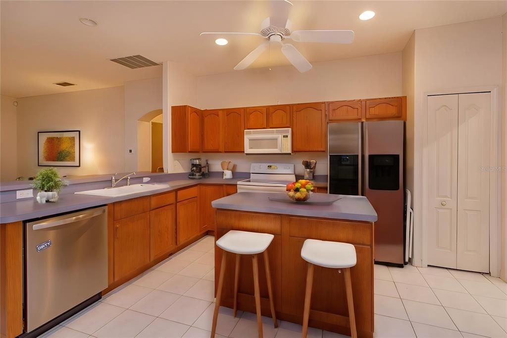 Kitchen overlooking living area