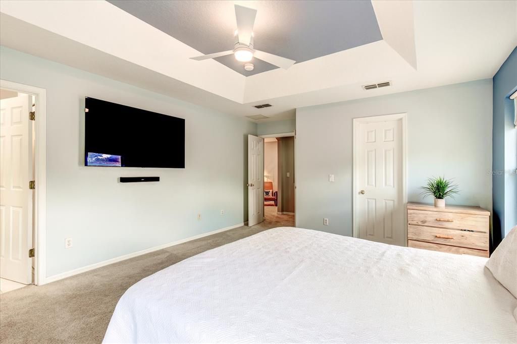 Main bedroom with tray ceiling