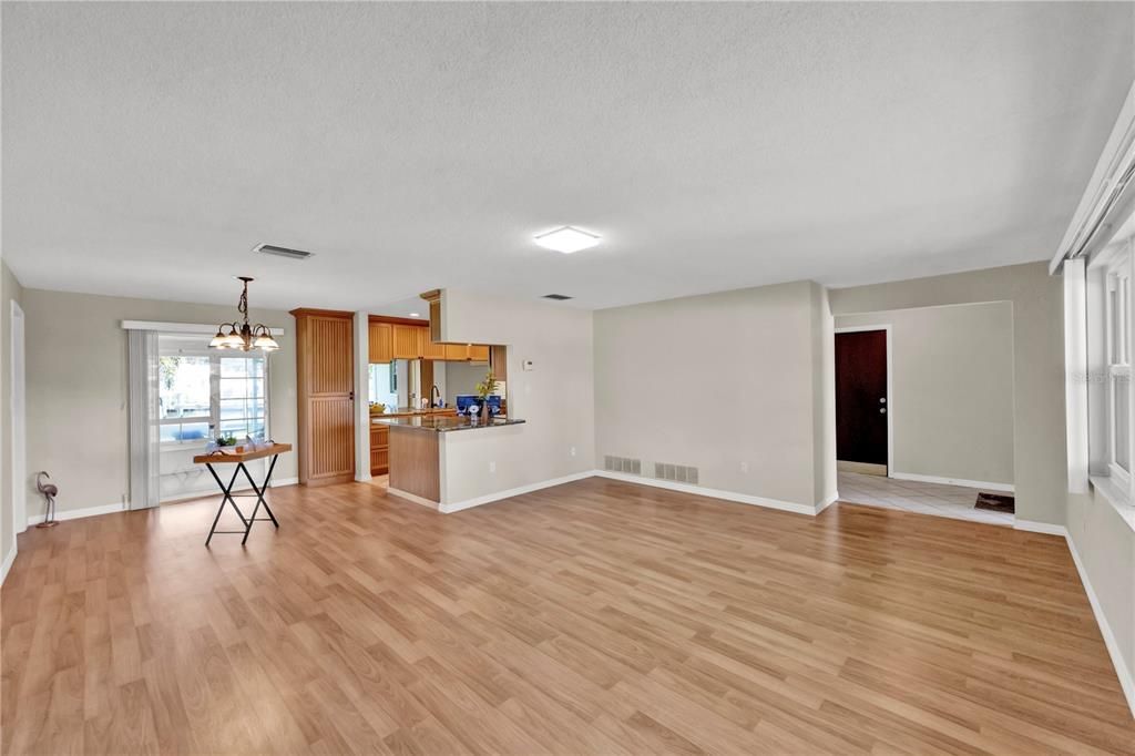 Dining area off kitchen and living room with great view of the water!