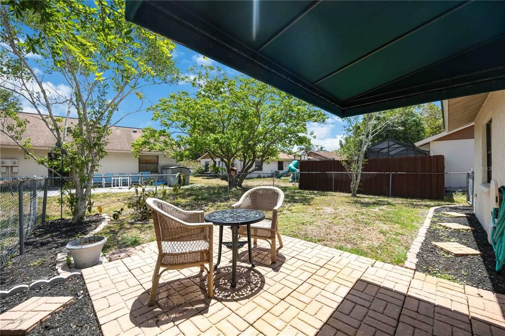 Back yard is currently fenced with chainlink but you could put up a privacy fence if you would like more privacy!