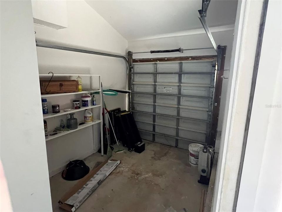 Inside golf-cart garage