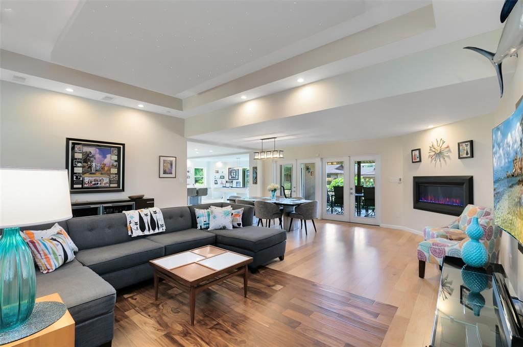 Living Room with Engineered Hardwood Flooring