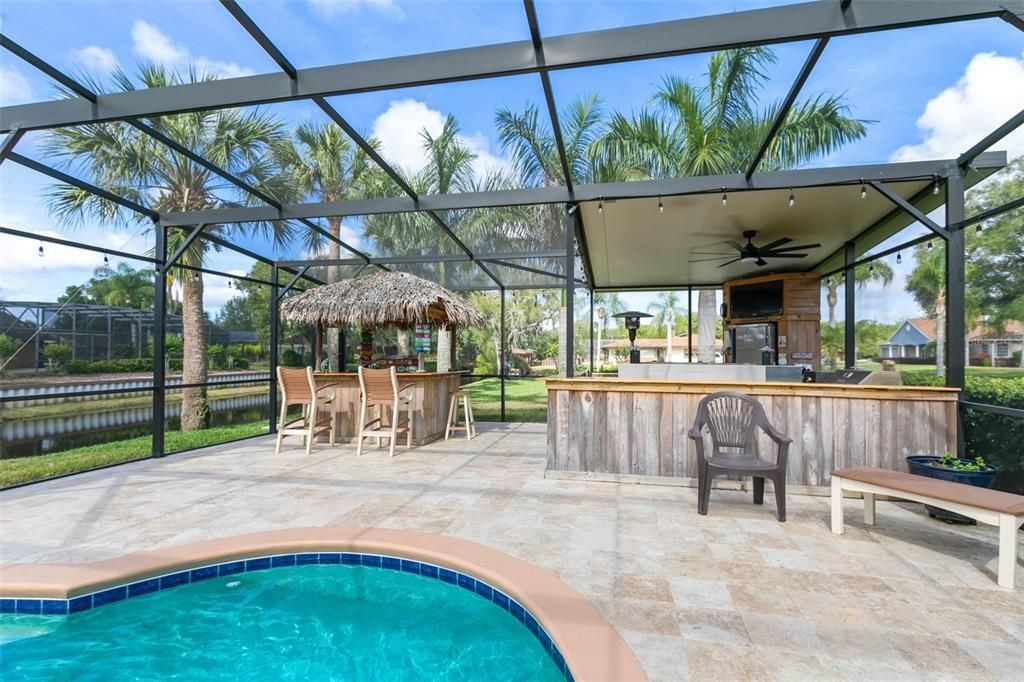 Tiki Bar and Outdoor Kitchen overlooking the Pool