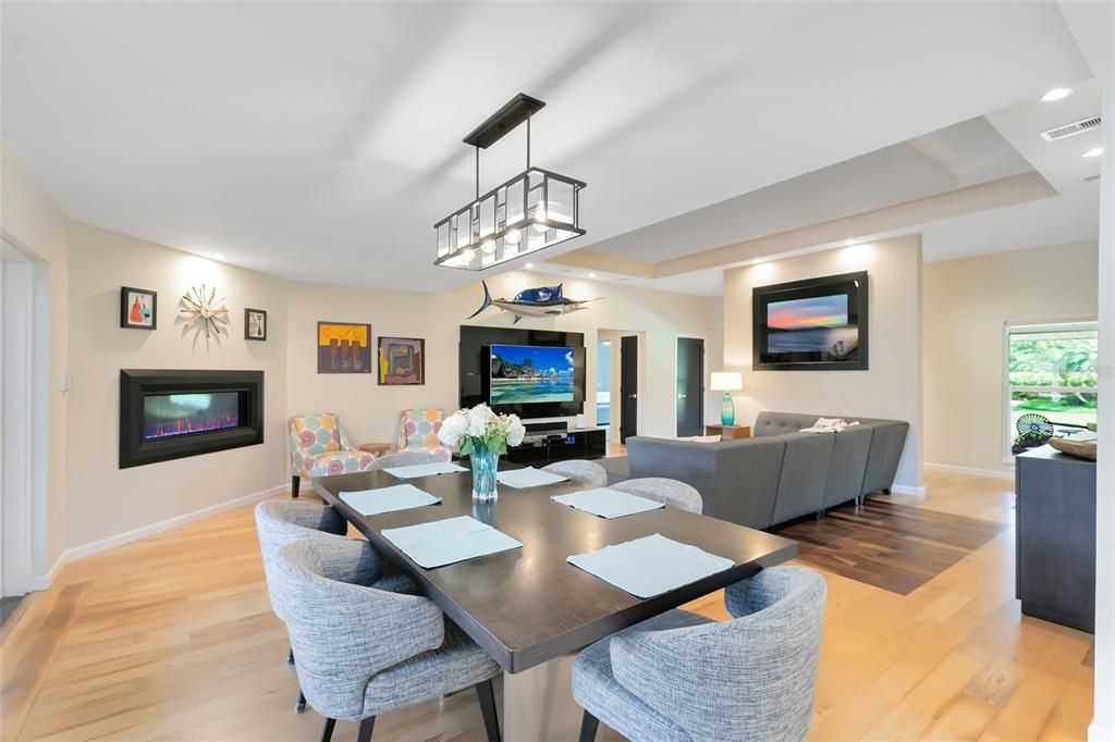 Dining Area with Floating Propane Fireplace