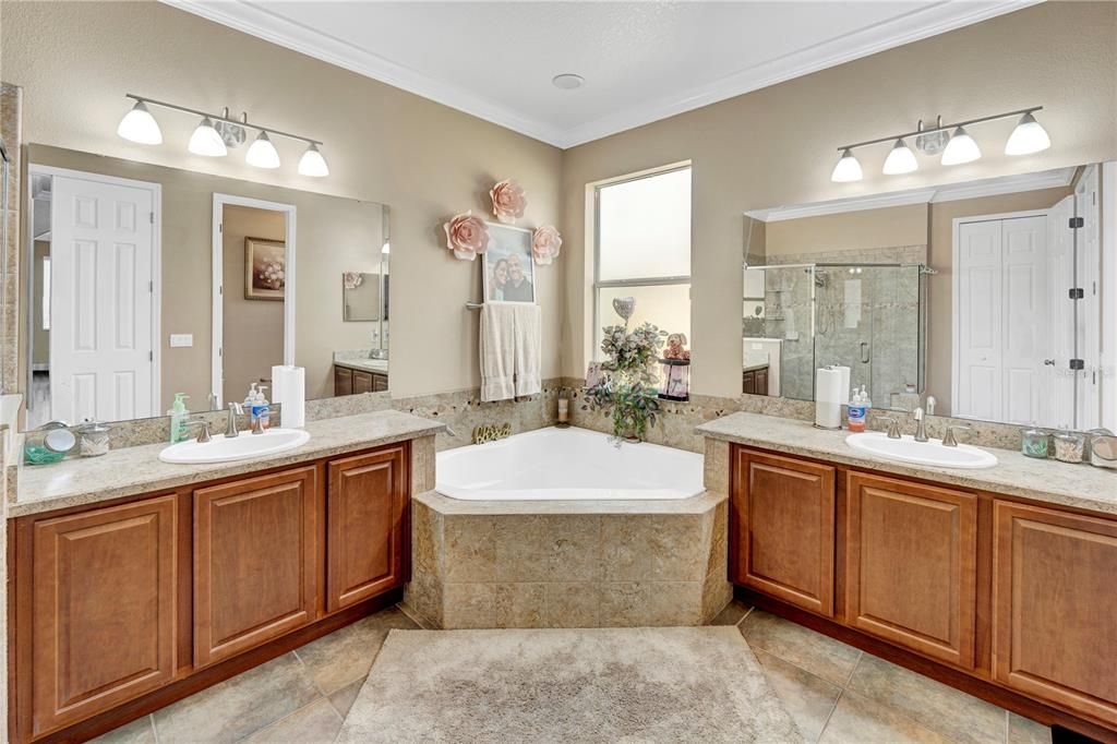 Owners Bath with double vanities!