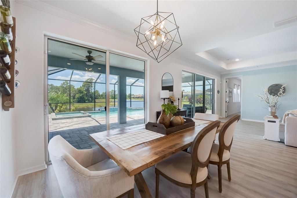 Dining Area with Views of Pool Area, Lake and Preserve