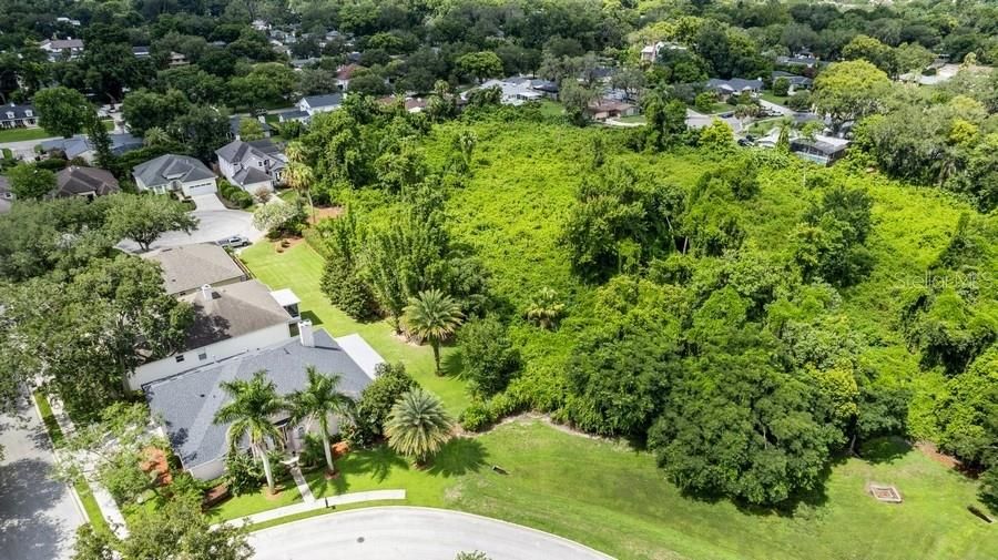 AERIAL VIEW OF LOT AND CONSERVATION