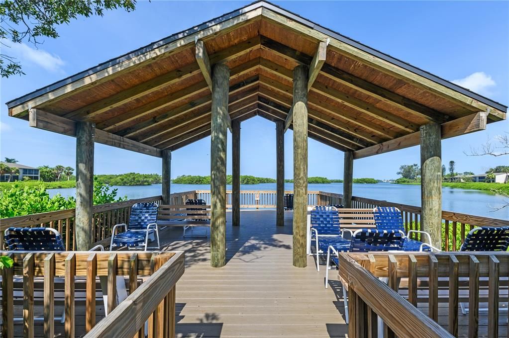 One of two gazebos along Sarasota bay - a gathering spot for owners.