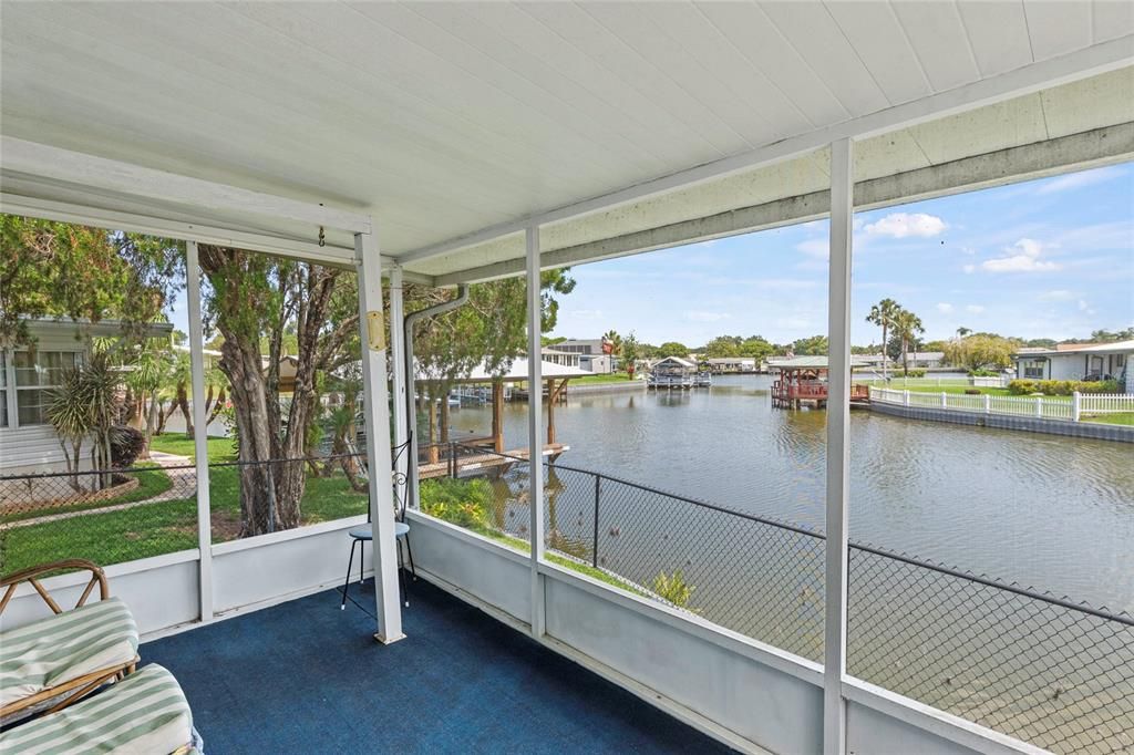 Screened Patio overlooking Canal