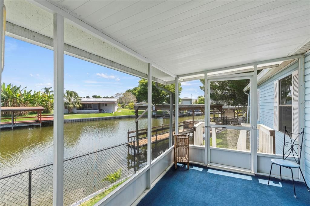 Screened Patio overlooking Canal