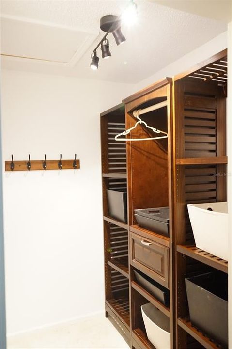 owners closet with shelving