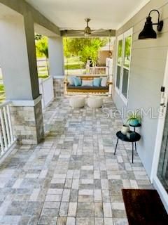 Airy covered front porch