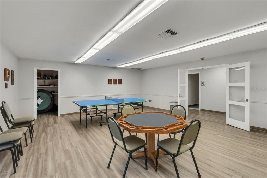 Card table and ping pong in club house