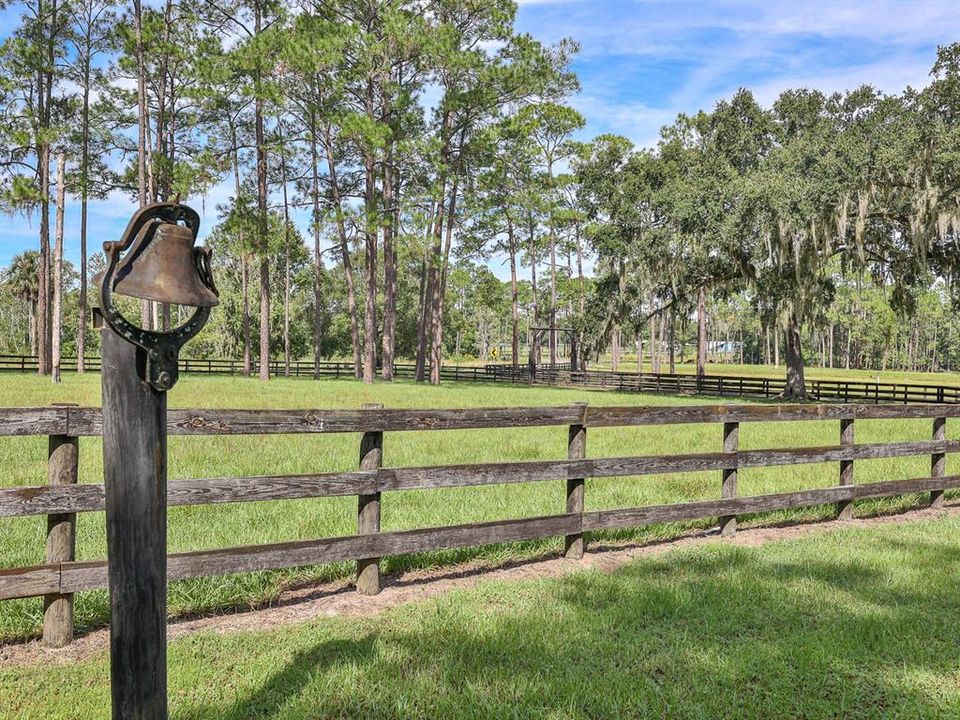 Pasture with wood fencing.