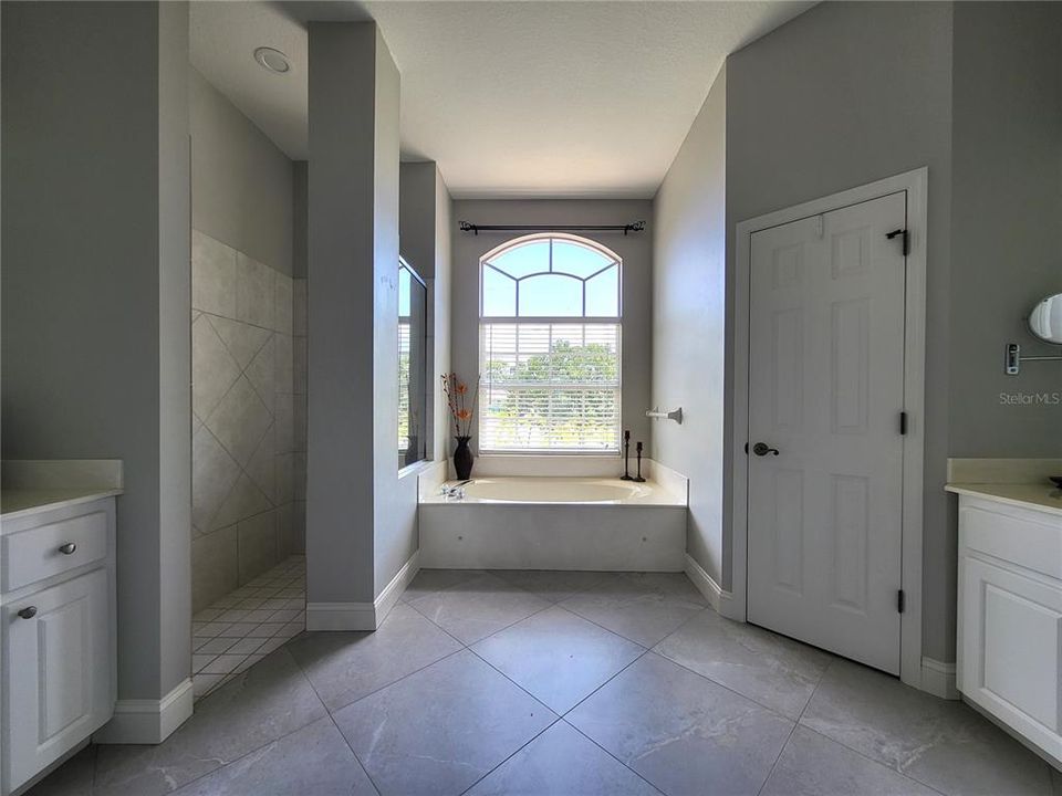 Large, bright Master bathroom.