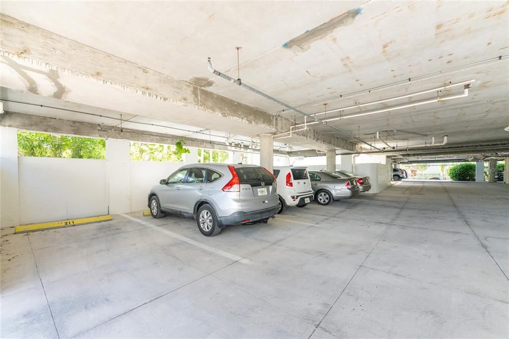 Three Designated Parking Spaces Under Building