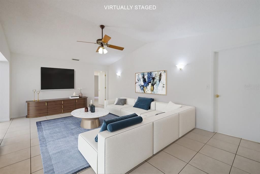 virtually staged family room