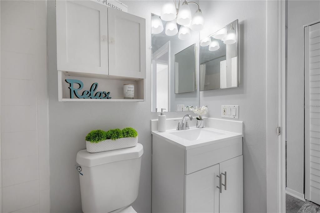 Bathroom with new vanity