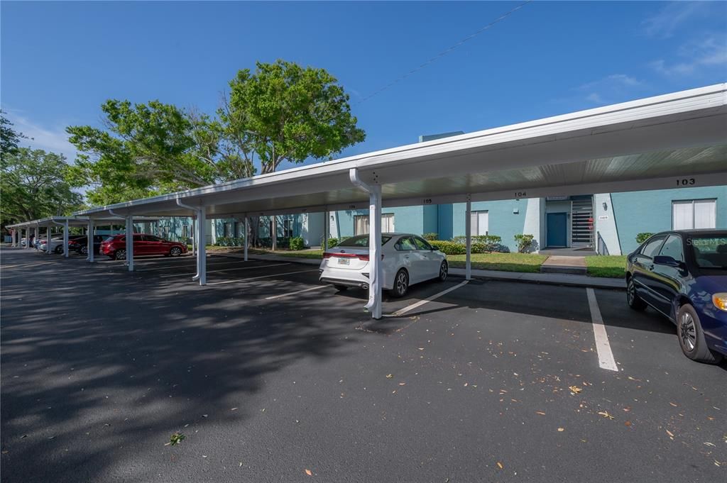 Carport (Space 106) is right in front of unit.