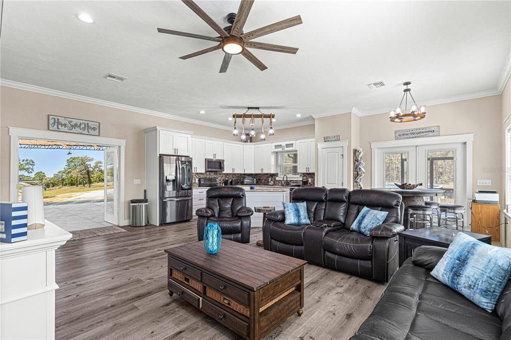 Living room to Carport/porch