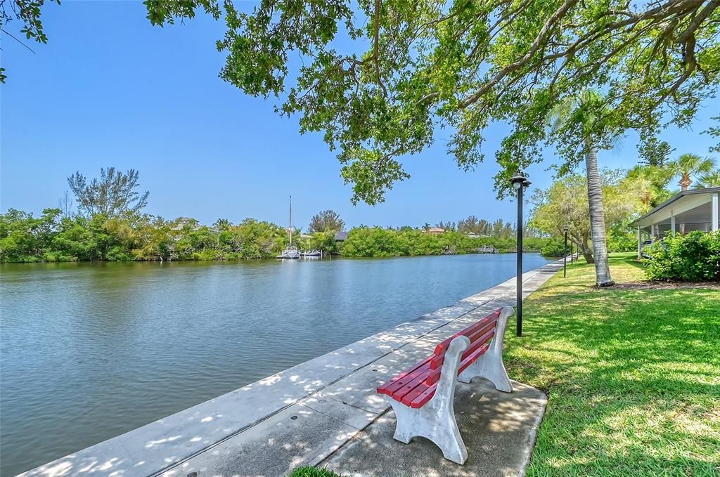 Waterside seating throughout the 5 plus acres of waterfront property.