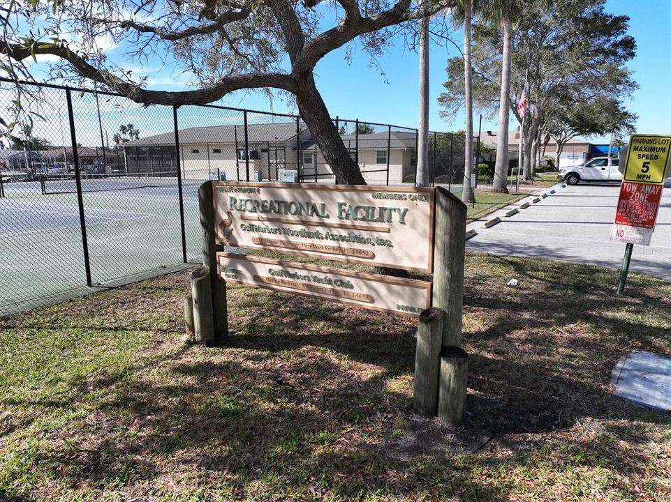 Woodlands Recreation Center Sign