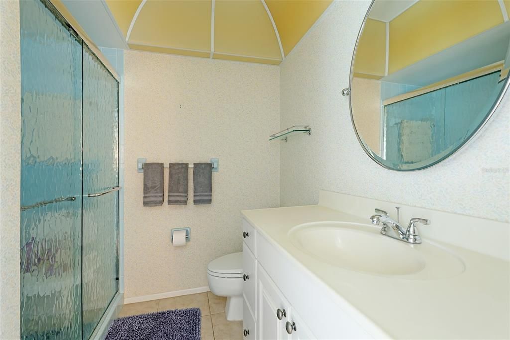 Ensuite bath with walk-in shower.