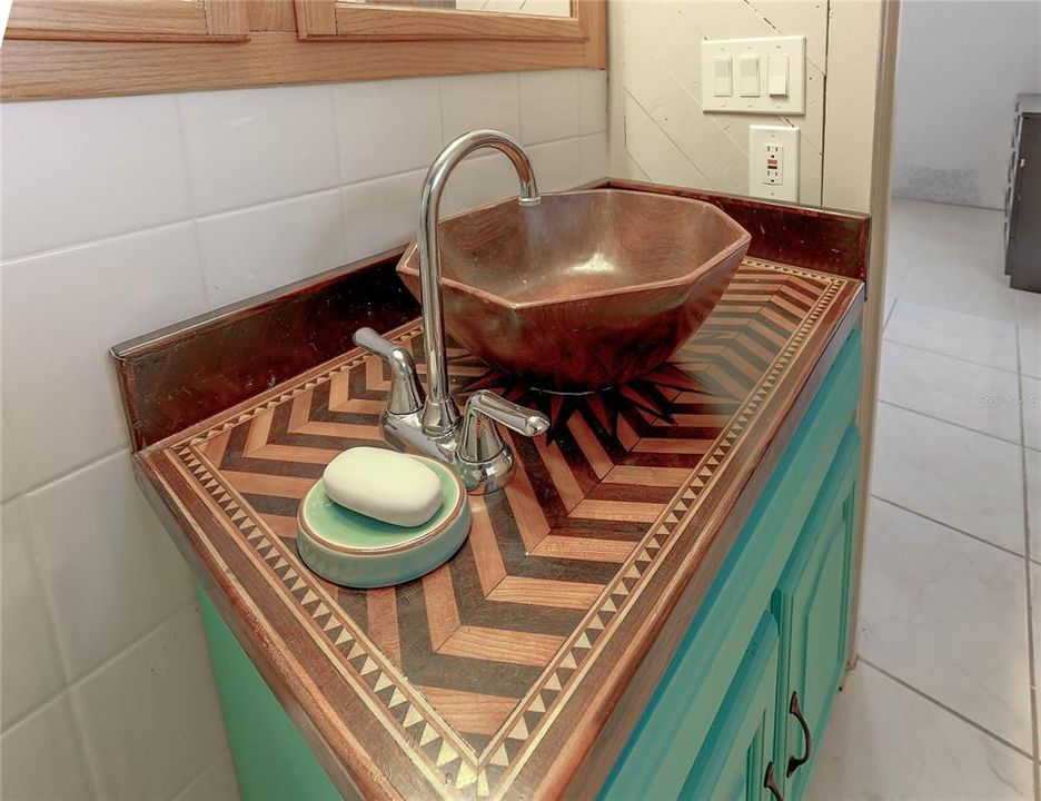 Handmaide wood sink (waterproof) and inlaid vanity