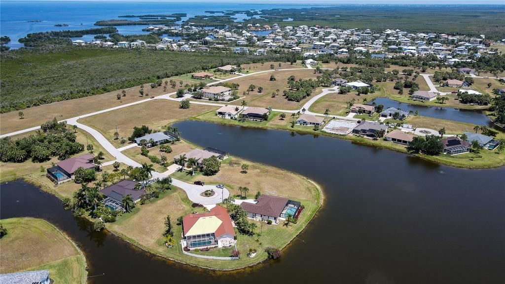 Aerial of House and Lake